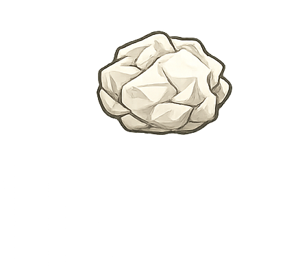 Crumpled paper ball